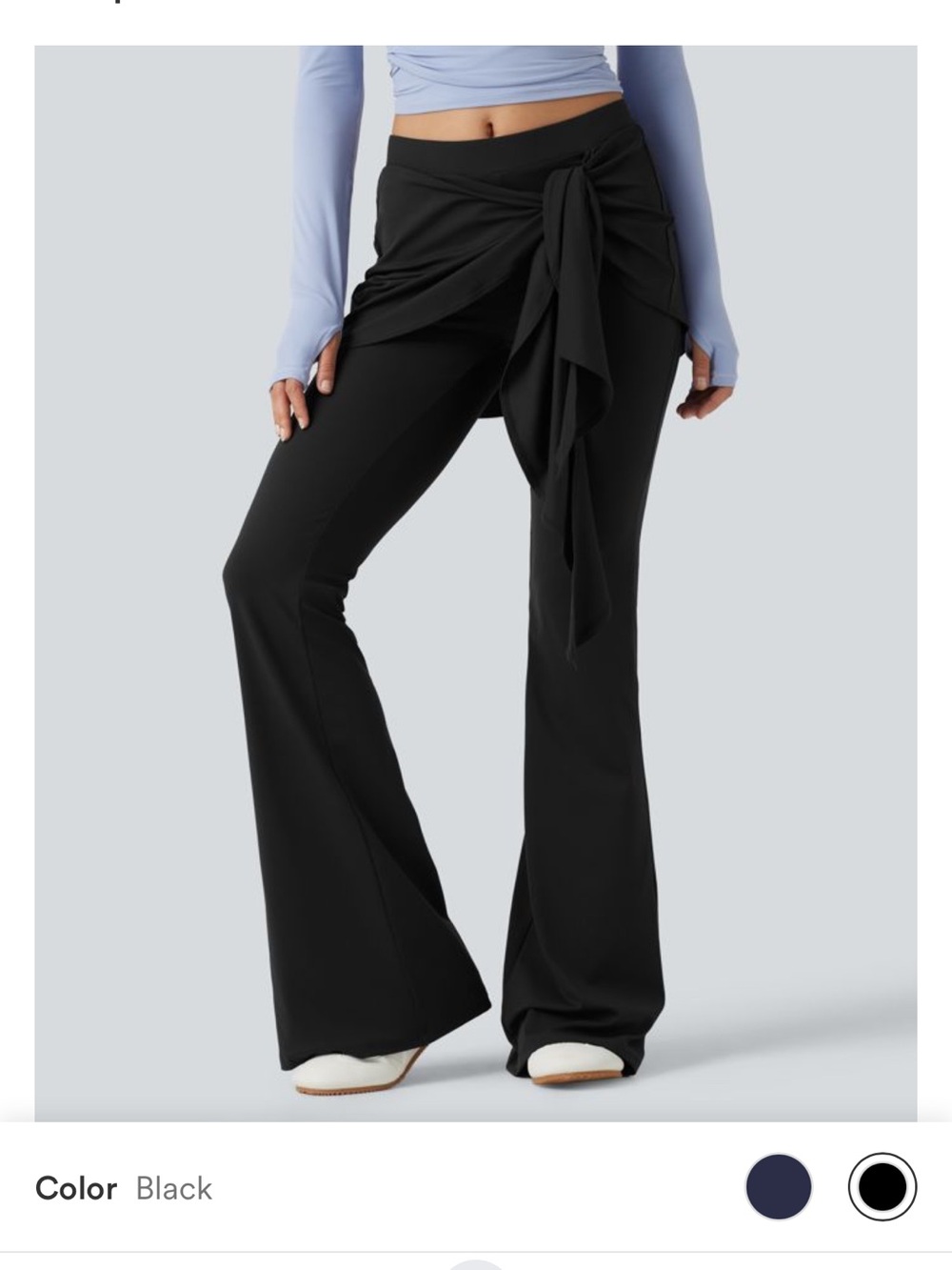 Halara SoftlyZero™ Mid Rise Tie Front Flare Dance Leggings-UPF50+ 1